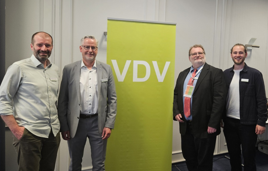 Das neue Präsidium des VDV (v. l.): Ralf Gromadzki (Schatzmeister), Markus Schäfer (Präsident), Rainer Kießling (Geschäftsführer) und Daniel Buchholz (Schriftführer) - Foto: Guido Baumann.