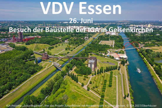  IGA-Projekte „Zukunftsgärten“, hier das Projekt Zukunftsinsel mit Nordsternpark in Gelsenkirchen. © IGA 2027/Oberhäuser 