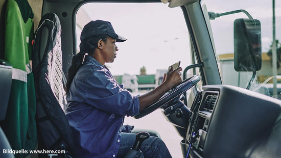 LKW-Fahrerin. Bild: www.here.com
