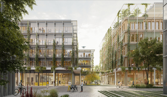 Visualisierung der neuen Gebäude_Perspektive vom Boulevard. ©HPP asp moka-studio / ETH Zürich