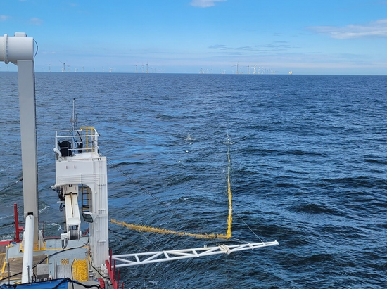 Vermessung des Meeresbodens an einem geplanten Windparkstandort. Bild © Fraunhofer IWES Vermessung des Meeresbodens an einem geplanten Windparkstandort. Bild © Fraunhofer IWES